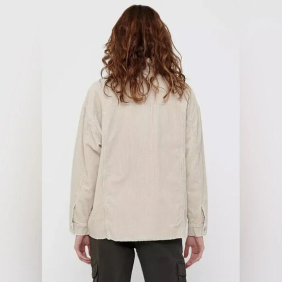 ONLY Light Beige Corduroy Oversized Shacket - Picture 2 of 6